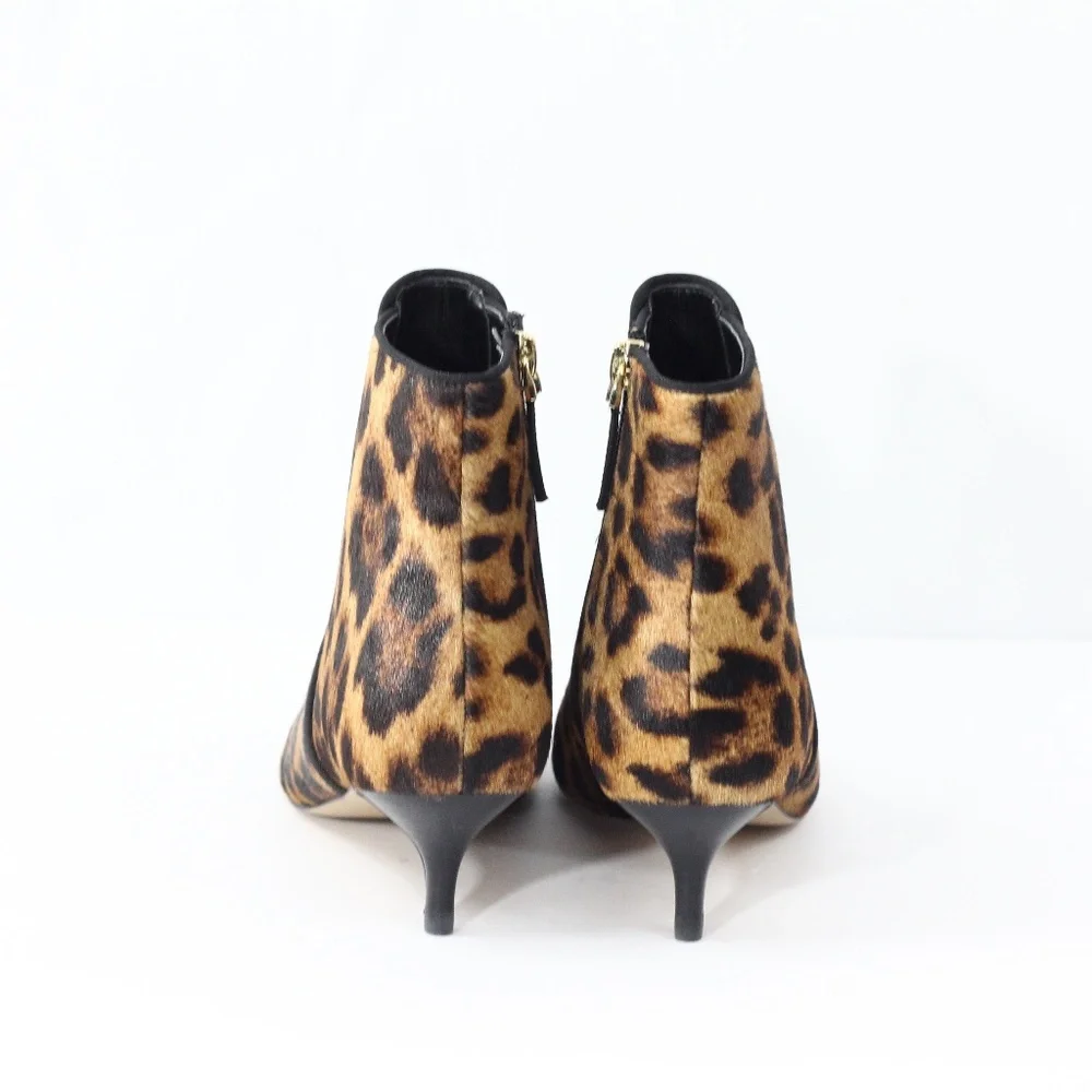 Talbots Leopard Print Boots sz 6.5 New Women Kitten Heel Bootie Iona fashion